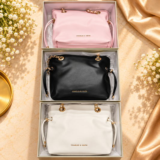 Elegant Soft-Structured Chain Detail Shoulder Bag