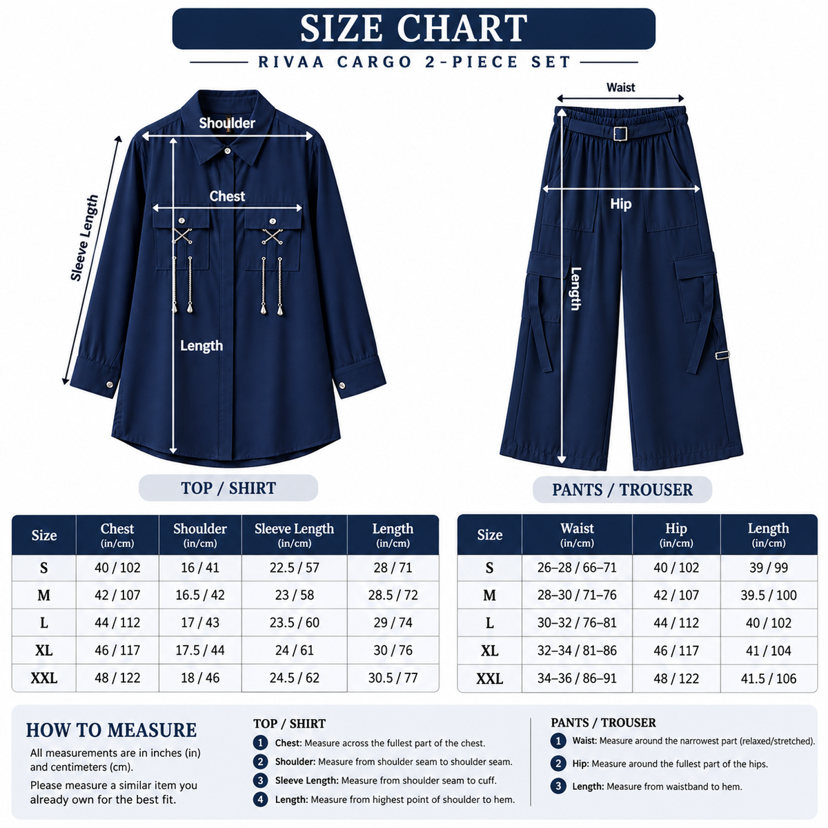 Rivaa Cargo 2-Piece Set – Women's Utility Shirt & Wide-Leg