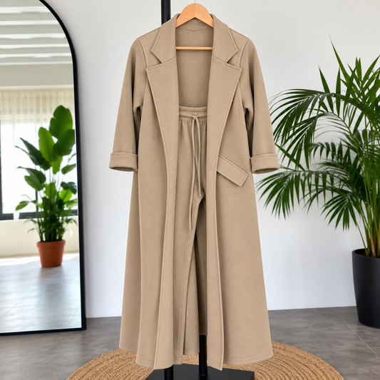 Long Hoodie Style 2-Piece Winter Co-Ord Set – Premium Fleece